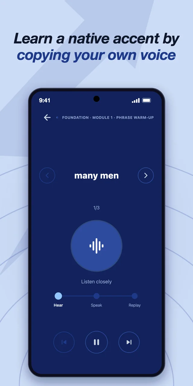 Accent Thunder: learn a native accent by copying your own voice