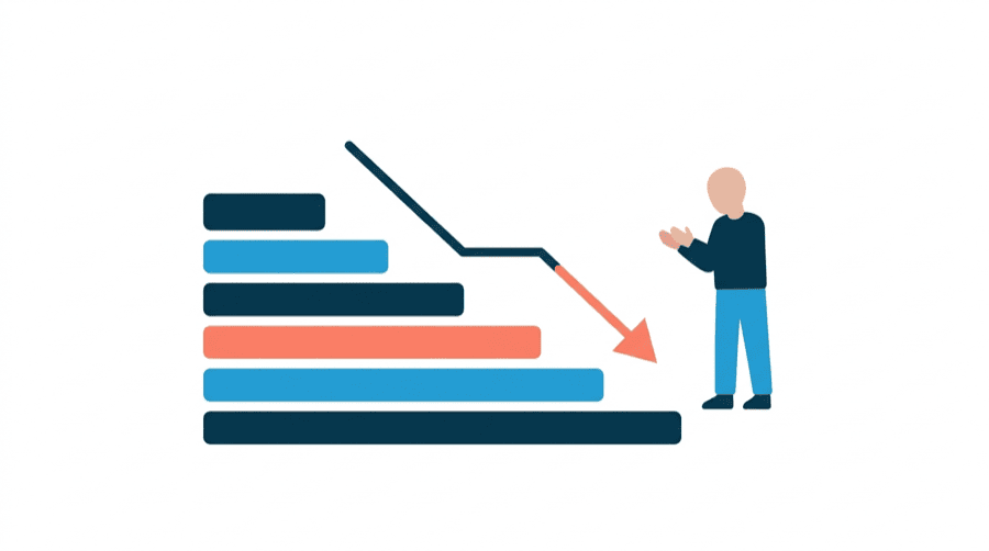 Illustration: a descending staircase of bars, each one wider but shorter than the one before it