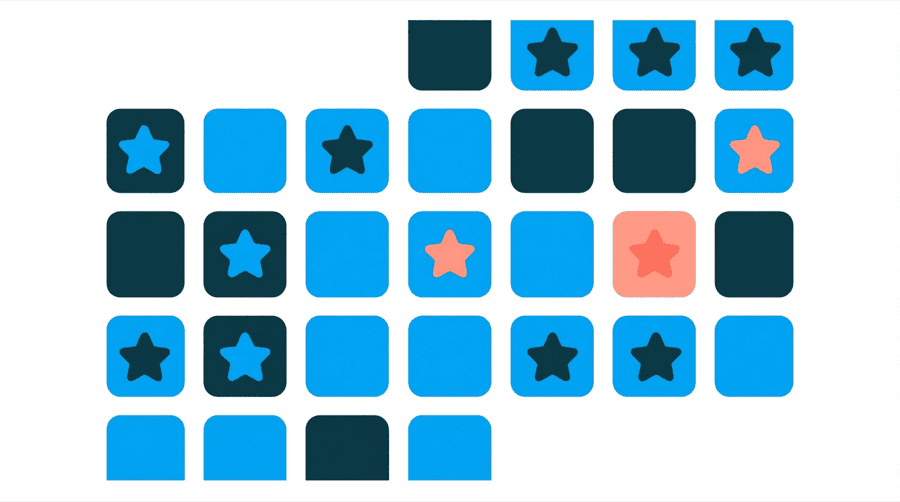 Illustration: a calendar page where a small star has been drawn on one day of every week