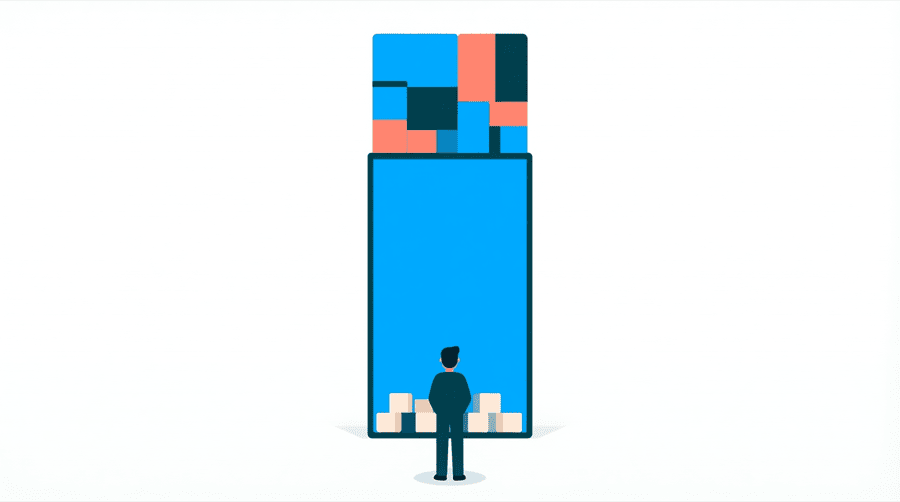 Illustration: a tall scoreboard with bright markers clustered at the top and faded markers scattered near the bottom