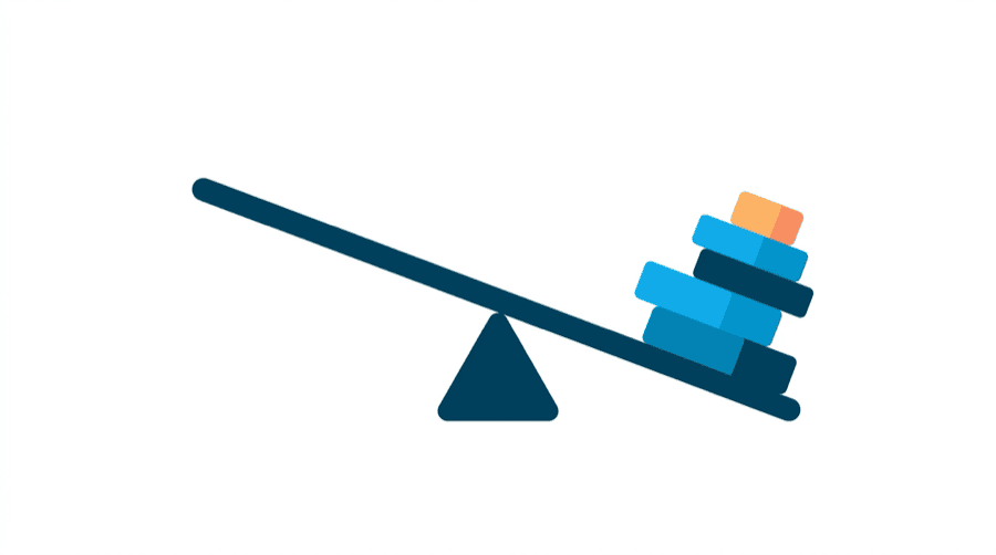 Illustration: a seesaw tipping the other way as weights are added to one side