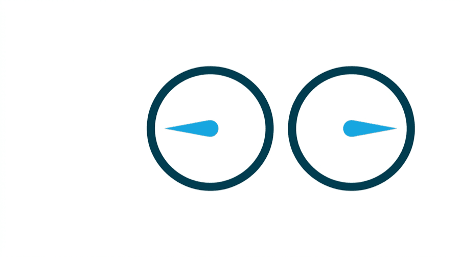 Illustration: two measuring instruments pointing in opposite directions