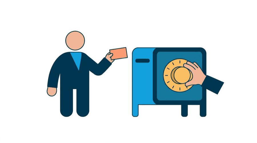 Illustration: a figure writing a note addressed to a machine that adjusts a dial