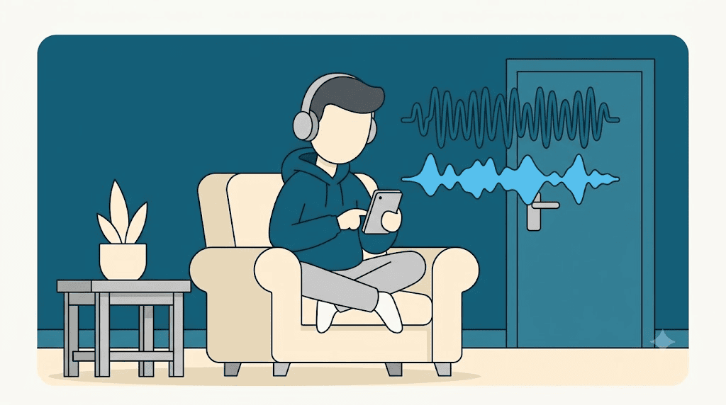 Illustration: comparing your recording to a native model under headphones