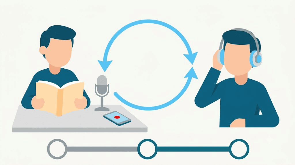Illustration: recording a passage, listening back and refining it