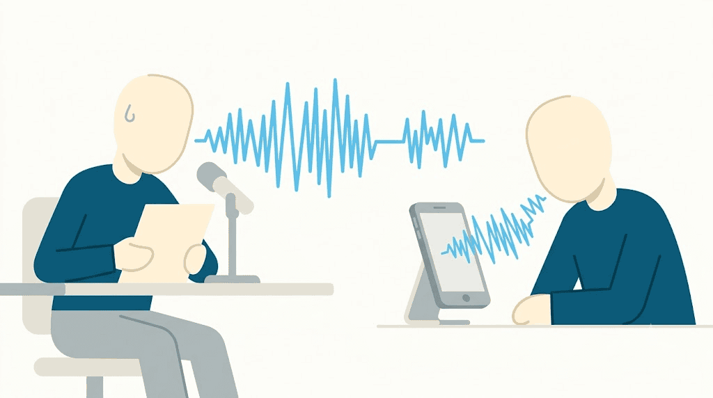 Illustration: a recording catching rushed Read Aloud mistakes